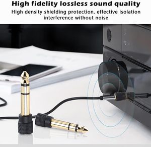 <span class=keywords><strong>Adaptador</strong></span> de Audio de 6.35mm Macho a 3.5mm <span class=keywords><strong>Hembra</strong></span>, Conector Estéreo para Auriculares, Convertidor de Jack de Audio Chapado en Oro para Cable <span class=keywords><strong>Auxiliar</strong></span> - Product Image 3
