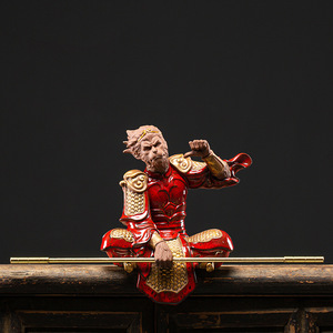 Estatua de Sun WuKong para decoración del hogar, estatua de Rey Mono hecha a mano, Arte Popular Chino, venta al por mayor - Product Image 4