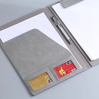 Carpeta de cuero de imitación con impresión de logotipo personalizado, tamaño A4, almohadilla de escritura para negocios, escuela, oficina, conferencia, Bloc de notas