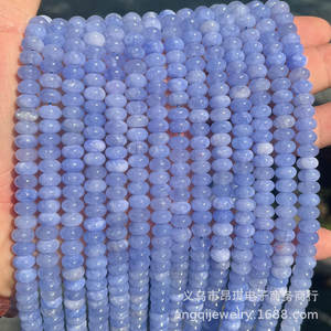 Perles de boulier calcédoine de couleur naturelle créativité plate bijoux à bricoler soi-même bracelet collier chaîne de taille accessoires en gros - Product Image 3