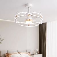 Design moderne nordique ventilateur de plafond intelligent lustre onduleur silencieux lumière LED ABS télécommande moteur à courant continu pour salon salle à manger