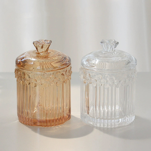 Frasco de almacenamiento de vidrio transparente barato <span class=keywords><strong>para</strong></span> dulces, tarro de vidrio transparente <span class=keywords><strong>para</strong></span> dulces, tarro de almacenamiento dulce de vidrio galvanizado colorido de lujo - Product Image 2
