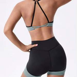 Women Custom Best Quality Eco-Friendly Quick Dry High Waist Fashion Yoga Set Premium New Style Fitness Yoga Backless Bras Sets - Product Image 2