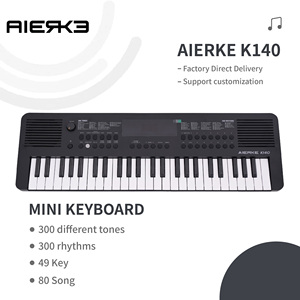 <span class=keywords><strong>Mini</strong></span> teclado de Piano Digital portátil de 49 teclas Órgano electrónico de plástico negro 300 Sonidos incorporados Altavoces incorporados AUX Tipo-C - Product Image 3