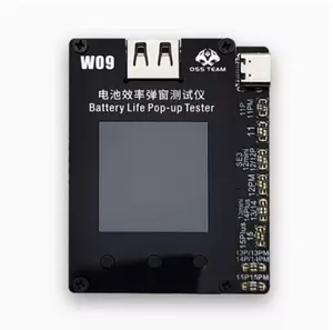 Testador de eficiência da bateria pop-up OSS W09 Pro V3 para o iphone 11-15 Series, janela pop-up para solução, modificação e reparo da eficiência da bateria