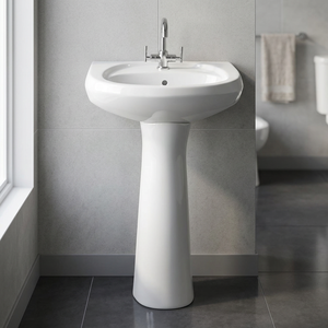 Modern White Ceramic <b>Full</b> Pedestal Wash Basin Lavabo Sink Stand for Hospital Villa Bathroom Sanitary Ware - Product Image 2