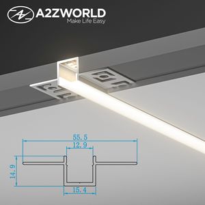 Kit de Perfil de Aluminio para Tira de LED de 2 Metros, Perfil Cuadrado T5 de Aleación Templada para Instalación Empotrada en Placas de Yeso con Aletas Ocultas - Product Image 3