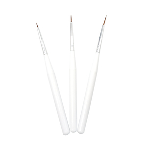 Ensemble de pinceaux à ongles personnalisés, manche en plastique blanc, poils en nylon, pour dessin de lignes fines, peinture au gel, manucure - Product Image 1