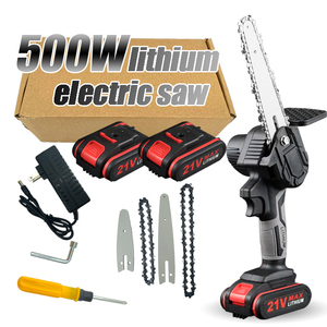 Scie à chaîne sans fil portative de qualité industrielle OEM de 4 pouces, 21 V, 650 W, mini-tronçonneuse à batterie pour le bois - Product Image 6