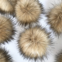 Pompons en fausse fourrure de renard et de raton laveur, 16 cm, pour loisirs créatifs, chapeaux, porte-clés, écharpes, moufles, sacs, accessoires, boules de poils
