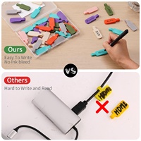 Étiquettes de câbles auto-adhésives écologiques multicolores en nylon avec fermeture auto-agrippante, étiquettes inscriptibles pour la gestion et l'identification des fils
