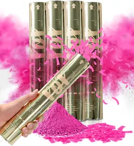 100% Tisu Mudah Terurai Surat Aman Gender Pink Recealer Perlengkapan Pesta Confetti Popper Bubuk Meriam Asap