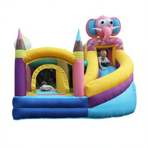 Château gonflable Hippocampe marin avec double toboggan en tissu Oxford épaissi pour jardin domestique et aire de jeux pour enfants - Product Image 5