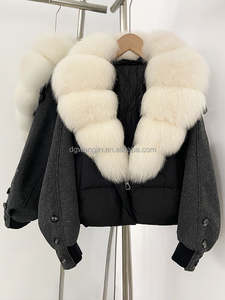 เสื้อโค้ทพัฟเฟอร์ฟิชขนฟ็อกซ์ธรรมชาติสำหรับผู้หญิง ฤดูหนาว 2025 อุ่นสบาย ขนเป็ดขาว 90% กันน้ำ ขายส่ง - Product Image 4