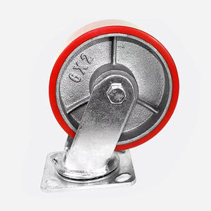 6 polegadas PU núcleo de ferro rodízios giratória Heavy Duty Workshop Castor Wheel - Product Image 5