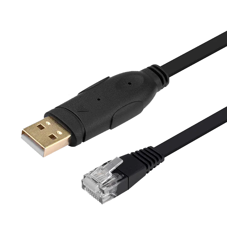 Kabel konsol FTDI peralatan jaringan OEM untuk router Cis co, perlengkapan Firewall dan saklar, USB tipe A ke RJ45 RS232