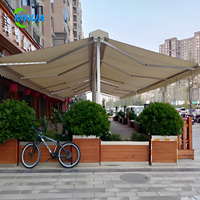 Nouveau design d'auvent rétractable électrique en aluminium à double ouverture debout