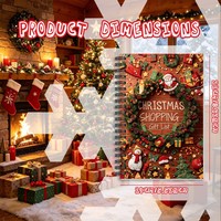 Carnet A5 pour liste de cadeaux de Noël, papier offset, reliure spirale, en anglais, cahiers de haute qualité, impression de livres en papier