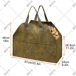 Bolsa de Almacenamiento de Leña, Porta Leña de Lona, Rectangular, Color Barro, Bolsa de Transporte de Leña para Exteriores, Talla Única - Product Image 1