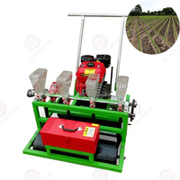 Planteur de graines de légumes de précision à plusieurs rangées Machine manuelle de plantation de choux Moteur à essence Semoir de jardin à poussée manuelle 2 Raws