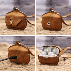 Étui de protection pour écouteurs en cuir Crazy Horse vintage avec cordon pour écouteurs sans fil Bluetooth Sony WF 1000XM4 - Product Image 2