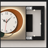 Horloge murale pour cache-compteur électrique, panneau de dissimulation abstrait pour salle à manger, couloir, hôtel, intérieurs modernes