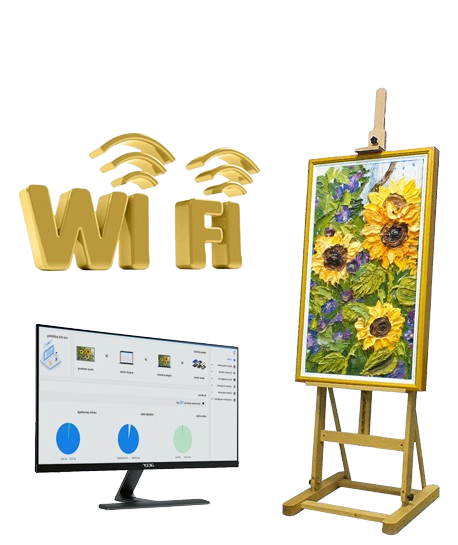 Home Decor Android Art Frame LCD Digital Signage Picture Frame for Museum Art Galery Electronic Wooden Digital Photo Frame