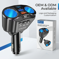 Allume-cigare double avec lecteur MP3 Bluetooth et écran numérique, charge rapide et sécurisée, musique, certifié CE, OEM ODM