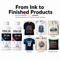 Tinta DTF 1000g Pigmen Ketahanan Tinggi Warna Cerah CMYK Putih Berbasis Air untuk Pencetakan Kaos Film PET I3200 XP600 L1800