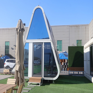 Cabane en bois triangulaire préfabriquée portable, <span class=keywords><strong>chalet</strong></span> <span class=keywords><strong>moderne</strong></span> pour le camping et l'hôtellerie - Product Image 3