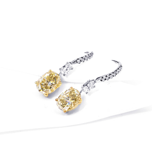 ต่างหูจี้เพชรโมอิสซาไนต์ทรงรี สไตล์คลาสสิก หรูหราเบาๆ ชุบทองคำ 18k บนเงินแท้จากเทียนหยู เจ็มส์ - Product Image 3