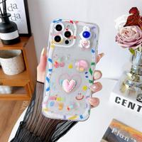Étui de téléphone transparent en TPU 3D avec adhésif anti-chute, résistant aux chocs et à l'eau pour 14 15 Pro Max