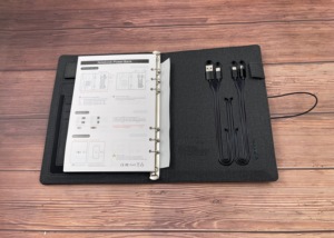 Banco de Energía Multifuncional con Agenda, 8000 mAh + 8 GB USB + Inalámbrico + Lámpara + Logotipo Iluminado - Product Image 2