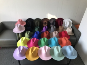 X20514 vente en gros de haute qualité couleur unie Fedoras pour hommes et femmes printemps hiver été automne unisexe Jazz <span class=keywords><strong>Fedora</strong></span> chapeaux - Product Image 2