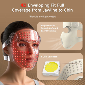 Masque facial LED sans fil <span class=keywords><strong>EYCO</strong></span> 630nm 850nm Thérapie par lumière rouge Infrarouge proche Infrarouge lointain en silicone pour usage personnel à domicile - Product Image 3