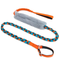 Jouets pour chiens colorés personnalisés, accessoires pour animaux de compagnie, laisse en polaire tressée 3-en-1 avec jouet en fourrure de renard, parfait pour les entraînements d'agilité