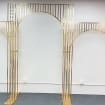 Set de 3 pièces de fond de scène de mariage en tube d'or brillant Décoration de cadre de ballon arqué Arches en métal plaqué or