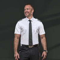 Stock d'usine ISO prêt à expédier chemise de pilote en Spandex à quatre directions uniforme d'aviation chemise d'uniforme d'hôtesse de l'air