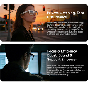 AI Smart Glasses 800W Ultra Clear Camera <b>Bluetooth</b> Call 3600mAh Large Charging Compartment AI Voice Assistant Smartglasses - Product Image 3