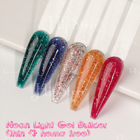 Nouveauté 18 couleurs Gel de construction pour ongles pailleté Extension d'ongles Gel de construction néon lumineux pour l'automne et l'hiver