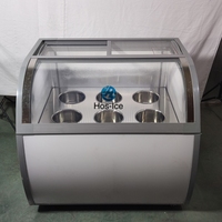 Congélateur de présentation de crème glacée à refroidissement direct le plus populaire, 10 bacs/6 seaux, dégivrage automatique pour gelato