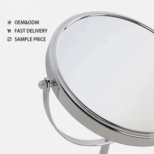 Tete tùy chỉnh bán buôn Vanity gương Bảng trang điểm gương phong cách hiện đại biểu tượng tùy chỉnh Chrome vòng gương mỹ phẩm - Product Image 3