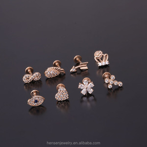<span class=keywords><strong>Piercing</strong></span> de acero inoxidable con espalda plana, <span class=keywords><strong>piercing</strong></span> para oreja, hélice, rook - Product Image 3