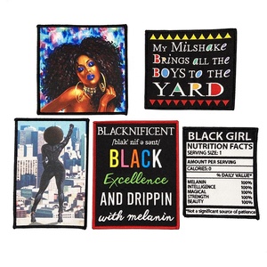 卸売<span class=keywords><strong>5</strong></span>インチ刺繍パッチ服カスタムアイロン染め印刷ロゴパッチ黒女の子美容パッチ - Product Image 6