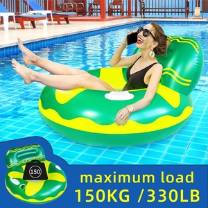 Bouée gonflable verte pour la plage et le lac, idéale pour se détendre – pour les activités estivales à la piscine et à la plage - Product Image 5