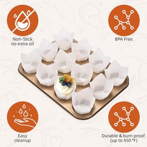 Trắng không thấm mỡ cấp thực phẩm paper15cm 16 cm Tulip cupcake lót Baking Ly bánh nướng xốp wrapper cho tiệc cưới sinh nhật - Product Image 4