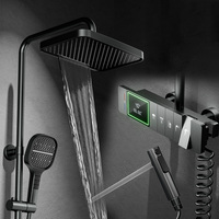 Ensemble de douche intelligent pour hôtel avec affichage numérique LED, robinets thermostatiques, système de douche pluie mural de luxe, colonne de douche