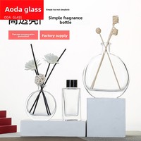 Diffuseur d'arômes en verre sans parfum sur mesure, transfrontalier, en forme plate, pour chambres d'hôtel ; Diffuseur à bâtonnets sérigraphié