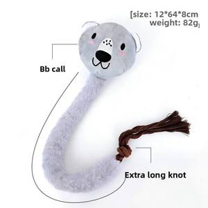 Juguete interactivo de tira y afloja para mascotas, juguete chirriante para limpiar y masticar los dientes, juguete para aliviar el aburrimiento con cola larga, suministros para mascotas - Product Image 6