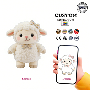 Juguetes de <span class=keywords><strong>Peluche</strong></span> de Lana Blancos Pequeños Personalizados con Técnica de Bordado, Venta Directa de Fábrica, Juguetes de <span class=keywords><strong>Peluche</strong></span> de <span class=keywords><strong>Tela</strong></span> Suave Personalizados - Product Image 1